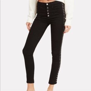 Veronica Beard Debbie Skinny Jean Rhinestone Black
